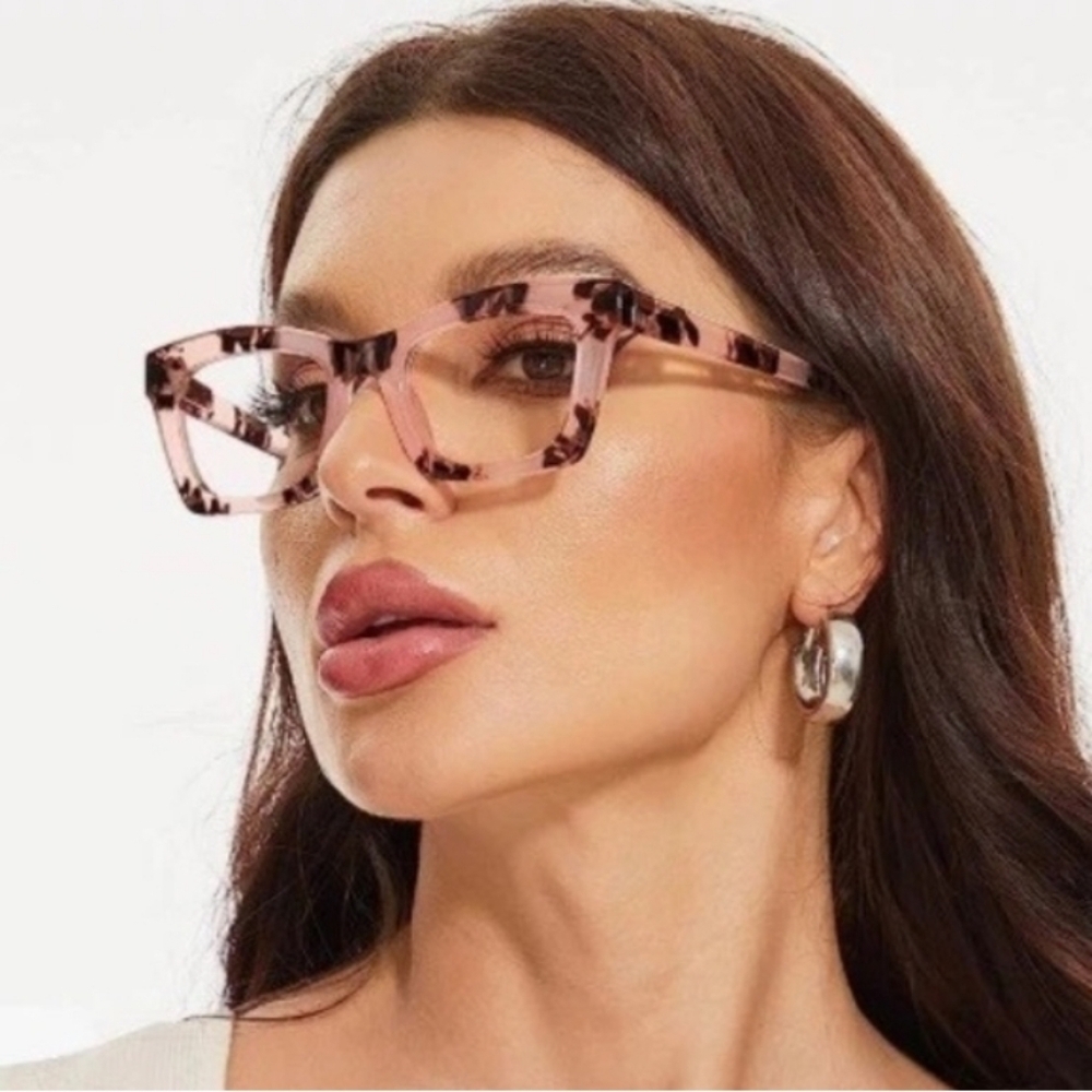 +2.00 Oversized Square reading glasses Oprah style Blue light blocking